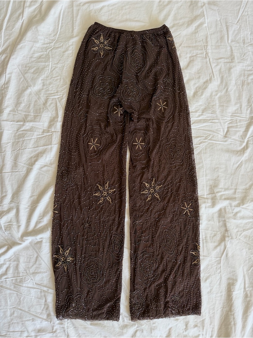 Zara Sequin-Embellished Top & Pants set in brown - Picture 9 of 16